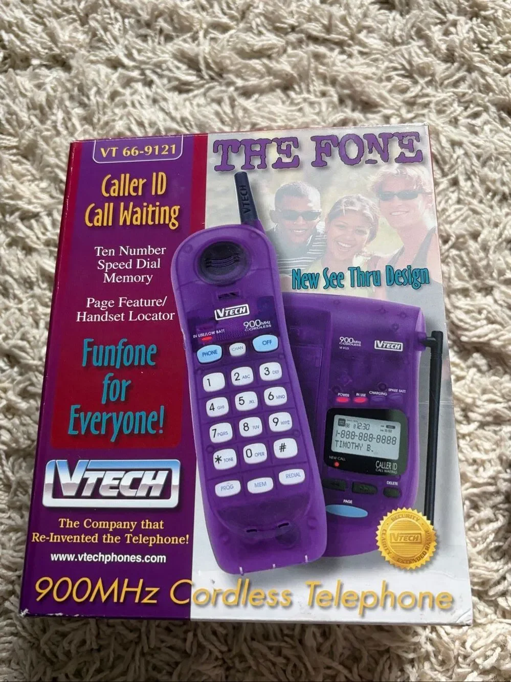 Awesome VTech VT 02 9121 Translucent Purple cordless phone Y2K 90s
